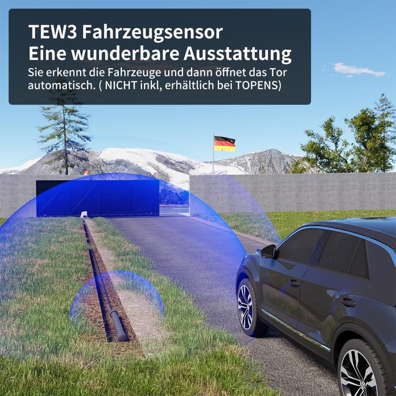 TOPENS RK1100T Automatikus Csúszókapu Nyitó 1300 kg-ig, 2 Távirányítóval