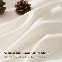 Set de perdele scurte Topfinel bej, semitransparente, cu aspect de in și bumbac natural, cu inele, 2 bucăți, 145x140 cm, pentru bucătărie sau dormitor, stil boho 2