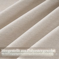 Topfinel zavjesa s efektom lana boje slonovače, bež, s metalnim prstenovima 140x240 cm, poluprozirni voal, moderne zastori, 2 komada za dnevni boravak, spavaću sobu, balkon, dječju sobu 2