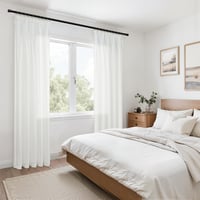 Topfinel fehér lenvászon függöny 225x140 cm modern hálószoba nappali boho stílusú félig átlátszó sínrendszerre 7