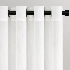 Topfinel bijela voile zavjesa s omčama, 2 kom - 140x260 cm