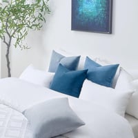 Topfinel Kék Bársony Párnahuzat Szett 50x50 cm - 4 db Színátmenetes Puha Dekorációs Huzat Kanapéra, Nappaliba, Gyerekszobába - Cipzáras, Mos 4