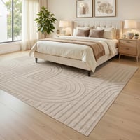 Moderný koberec do obývačky Topfinel Taupe 200x290 cm s 3D vlnovým efektom, umývateľný, s krátkym vlasom, veľký, mäkký, huňatý, protišmykový, vhodný do spálne, jedálne a kancelárie, jednofarebný koberec s kožušinovým efektom 7