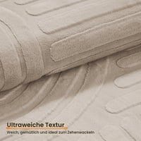 Moderný koberec do obývačky Topfinel Taupe 200x290 cm s 3D vlnovým efektom, umývateľný, s krátkym vlasom, veľký, mäkký, huňatý, protišmykový, vhodný do spálne, jedálne a kancelárie, jednofarebný koberec s kožušinovým efektom 8
