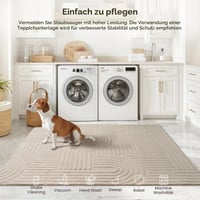 Moderný koberec do obývačky Topfinel Taupe 200x290 cm s 3D vlnovým efektom, umývateľný, s krátkym vlasom, veľký, mäkký, huňatý, protišmykový, vhodný do spálne, jedálne a kancelárie, jednofarebný koberec s kožušinovým efektom 5