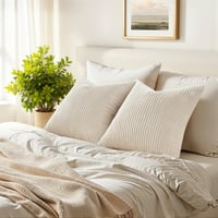 Topfinel obliečka na vankúš 30x60 cm krémová menčestrová 2 ks pruhovaná dekoračná obliečka na vankúš na pohovku do obývačky 5