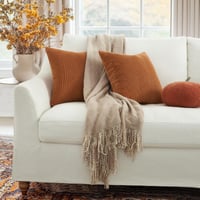 Topfinel Husă de pernă 40x40 cm, portocaliu caramel de toamnă, set de 2 huse decorative din catifea reiat pentru canapea, pat, living și camera copiilor 2