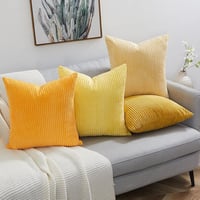 Topfinel Párnahuzat 45x45 cm 4 db Kordbársony Sárga Dekoratív Kanapé 3