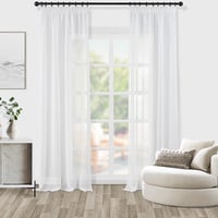 Topfinel Voile Függöny Lenvászon Hatás Fehér 140x245cm 2db Szett Nappali Hálószoba 7