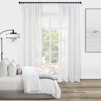 Topfinel Voile Függöny Lenvászon Hatás Fehér 140x245cm 2db Szett Nappali Hálószoba 6