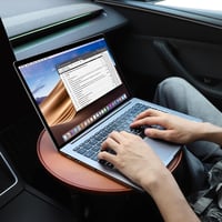Topfit autós asztal laptop tartóval 360° forgatható pohártartó Tesla Model Y/3/S 2