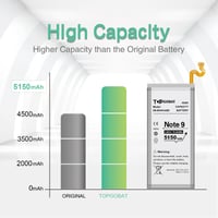 Náhradná batéria TOPGOBAT pre Samsung Galaxy Note 9, vysoká kapacita 5150 mAh, pre N9600 SM-N9600 N960U N960F N960A N960T N960P, vrátane sady náradia 7