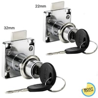 TopHomer Nábytkový zámok cylindrický 22 mm / 32 mm, kľúčový zámok na zásuvky, zámok na presklené skrinky a poštové schránky, bezpečnostný zámok s 2 kľúčmi 8