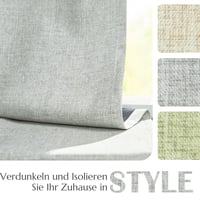 TOPICK 100% zatemňovací záves 2 ks, 245x140 cm, sivý, so vzhľadom ľanu, termozáves do obývačky a spálne, moderný vidiecky štýl 4