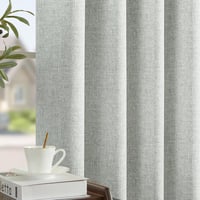 TOPICK 100% zatemňovací záves 2 ks, 245x140 cm, sivý, so vzhľadom ľanu, termozáves do obývačky a spálne, moderný vidiecky štýl 6