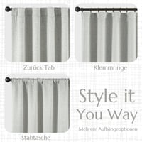 TOPICK 100% zatemňovací záves 2 ks, 245x140 cm, sivý, so vzhľadom ľanu, termozáves do obývačky a spálne, moderný vidiecky štýl 3