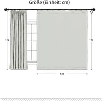 TOPICK Sötétítő függöny kráuselszalaggal, 100% fényzáró, 175x140 cm, lenvászon hatású - rózsaszín - 2 db 3