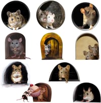 TOPINCN set 5 autocolante de perete 3D cu gaură de șoarece, decor drăguț, 12 x 16,8 cm, decorațiuni DIY pentru interior și exterior 7