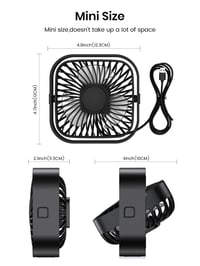 TOPK USB Stolni Ventilator Set - 2 Kompaktna Mini Ventilatora, 3 Brzine, 360° Rotirajuća Glava, Tihi Rad za Ured, Dom 2