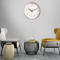 Topkey Falióra 30 cm Modern Csendes Járású Rózsaarany Kerek Analóg Dekoratív Óra Nappaliba Hálószobába Konyhába Elemmel Működő 7