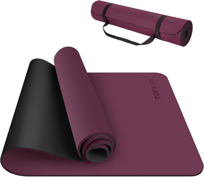 TOPLUS Fitness és Jóga Szőnyeg Hordszíjjal, Csúszásmentes Yoga Mat