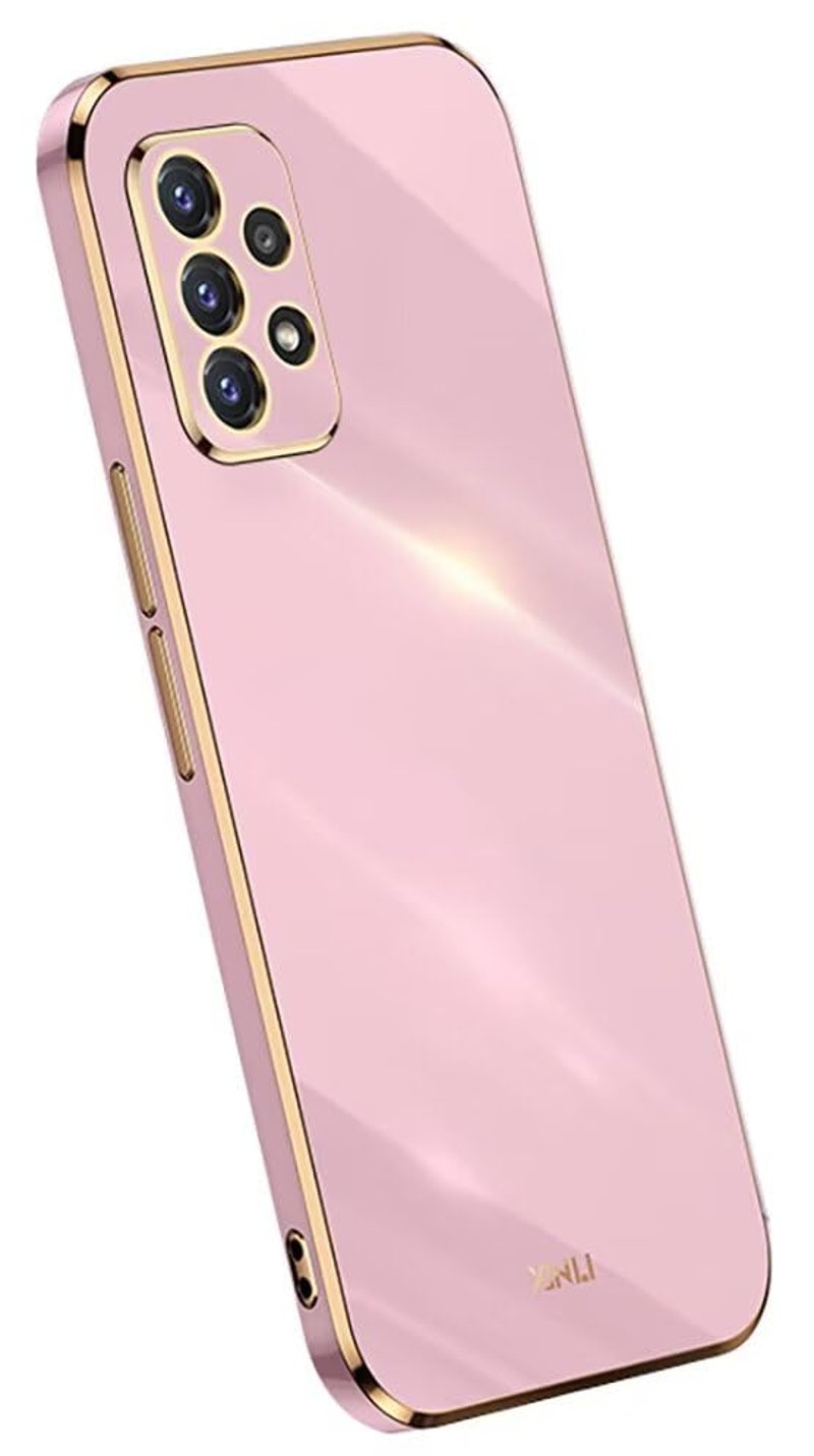 Silikónový kryt Topme pre Samsung Galaxy A32 4G (6,4"), štýl so zlatým rámom, fialový