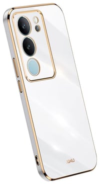 Husă din silicon Topme pentru Vivo V29 5G (6,78"), cu ramă aurie - Alb 1