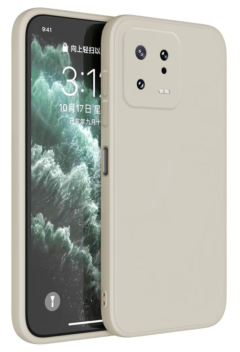 Topme silikónový TPU obal pre Xiaomi Mi 13 (6,36 palca) – pieskovo biely ochranný kryt