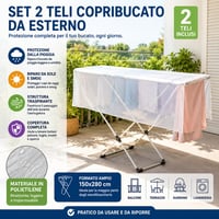 Topolenashop 275663 Otočný vonkajší sušiak na bielizeň, vodoodolný a priedušný ochranný obal proti dažďu, slnku a smogu, 2 ks, 150x280 cm 3