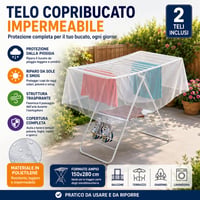 Topolenashop 275663 Otočný vonkajší sušiak na bielizeň, vodoodolný a priedušný ochranný obal proti dažďu, slnku a smogu, 2 ks, 150x280 cm 6