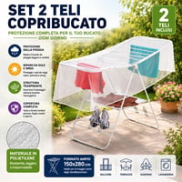 Topolenashop 275663 Otočný vonkajší sušiak na bielizeň, vodoodolný a priedušný ochranný obal proti dažďu, slnku a smogu, 2 ks, 150x280 cm 2