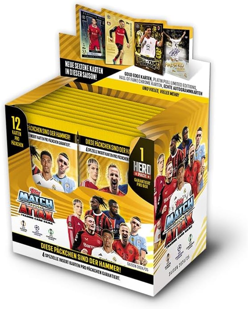 Topps Match Attax 24/25 teljes doboz 24 csomag 288 kártya Hero csomag