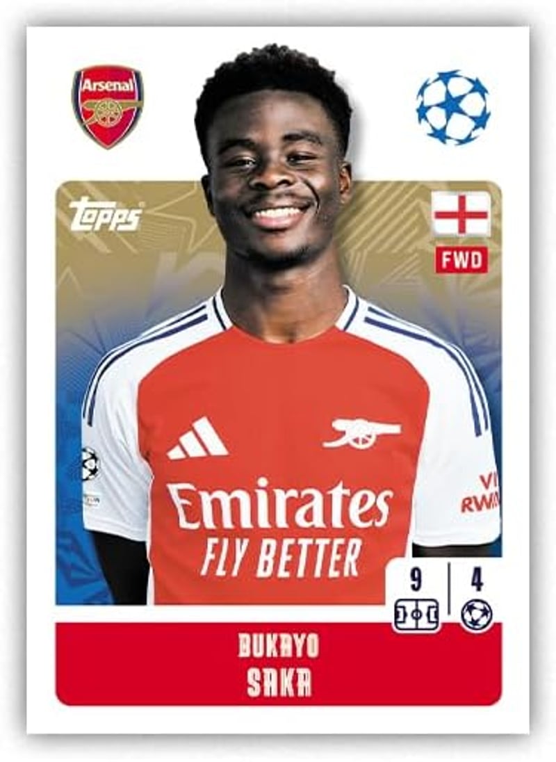 Topps UEFA Bajnokok Ligája 24/25 Matrica Gyűjtemény - Teljes Doboz (50 csomag/300 matrica) Garantált Hero Csomag, Focis Gyűjtőknek