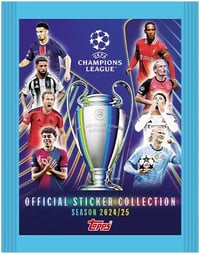 Topps UEFA Bajnokok Ligája 24/25 Matrica Gyűjtemény - Teljes Doboz (50 csomag/300 matrica) Garantált Hero Csomag, Focis Gyűjtőknek 2