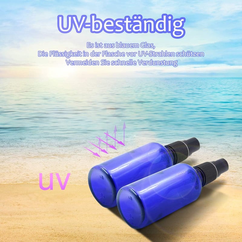 Topsky 12x30ml UV-védett üveg spray palack finom porlasztóval, illóolaj és parfüm tároláshoz kék