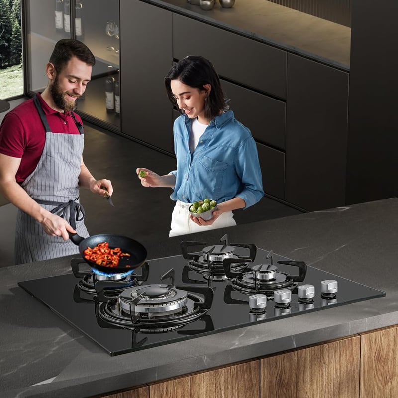 TopStrong 4 égős gázfőzőlap 60 cm, 8060 W, automata biztonsági védelemmel