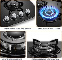 TopStrong 4 égős gázfőzőlap 60 cm, 8060 W, automata biztonsági védelemmel 4