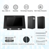 TopStrong 60 cm-es Páraelszívó LED Világítással, 350 m³/h Szívóerő, Aktívszén Szűrő, 3 Fokozat 8