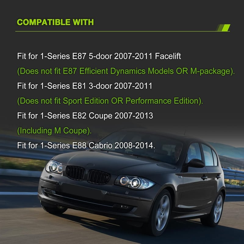 TOPTHAN BMW 1-es E81 E82 E87 E88 Fényes Fekete Vesekagyló Rács 2008-2011