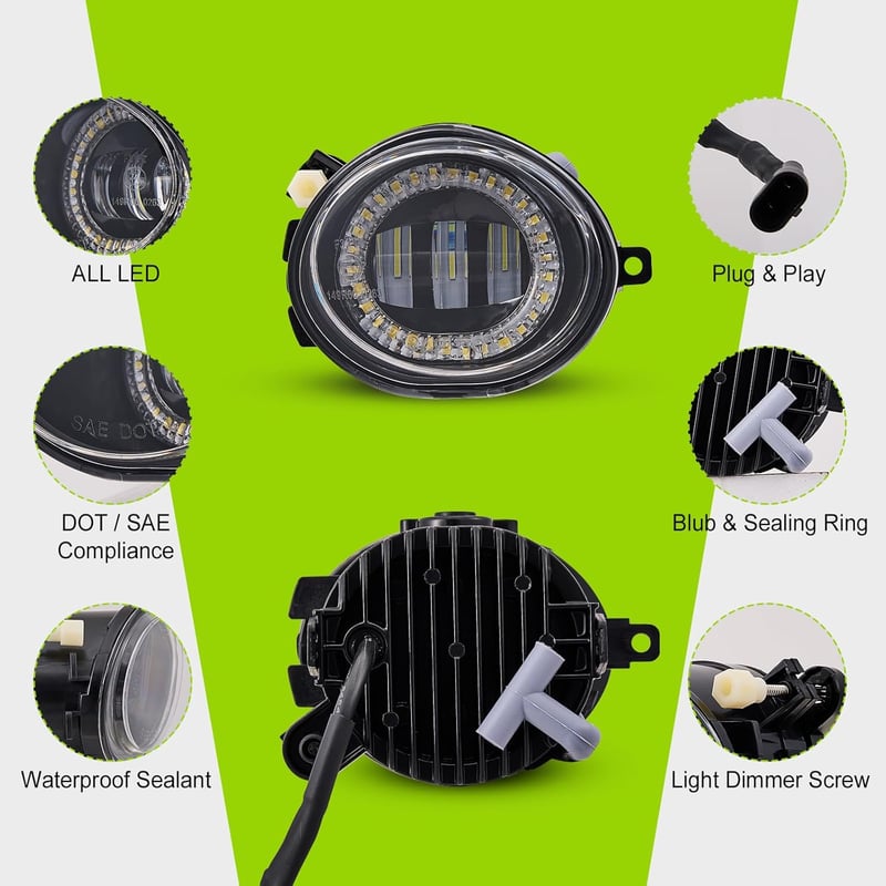 TOPTHAN LED Ködlámpa BMW E46 3-as Sorozathoz (320i 323i 325i 325xi 330i 330xi M3) - Sport Csomagos Modellekhez - Vízmentes Első Ködlámpa Sze