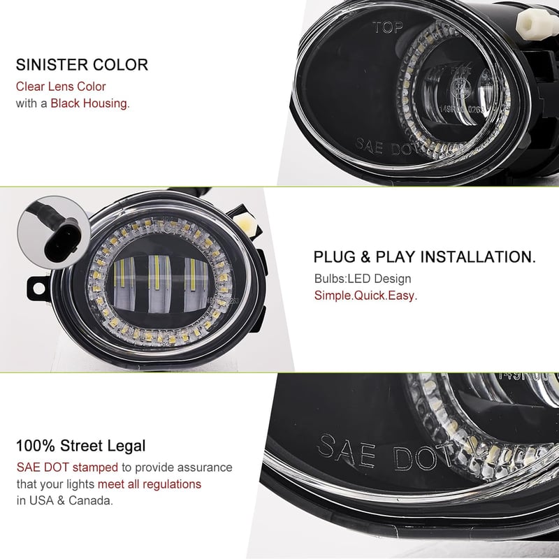 TOPTHAN LED Ködlámpa BMW E46 3-as Sorozathoz (320i 323i 325i 325xi 330i 330xi M3) - Sport Csomagos Modellekhez - Vízmentes Első Ködlámpa Sze