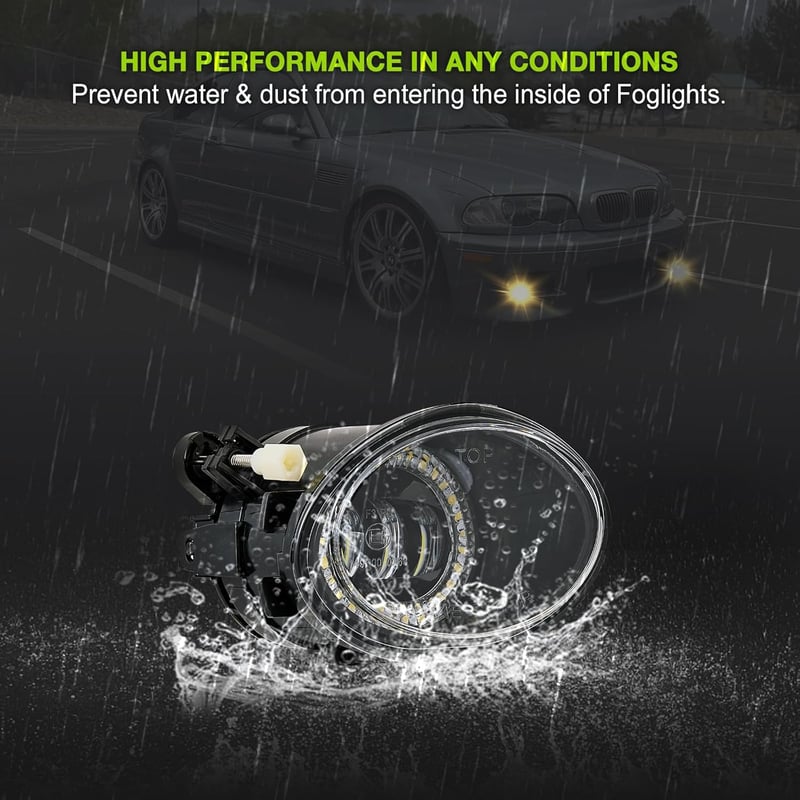 TOPTHAN LED Ködlámpa BMW E46 3-as Sorozathoz (320i 323i 325i 325xi 330i 330xi M3) - Sport Csomagos Modellekhez - Vízmentes Első Ködlámpa Sze