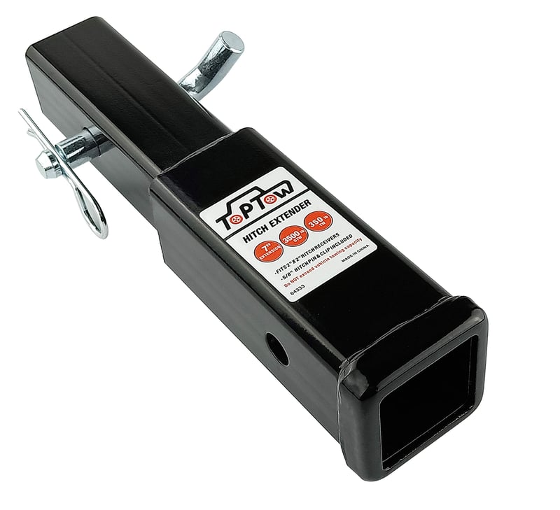 Prelungitor pentru cârlig de remorcare TOPTOW 64333, pentru receptoare de 2 inchi (5,1 cm), extensie de 7 inchi (17,8 cm), cu știft de fixare de 5/8 inchi (1,6 cm)