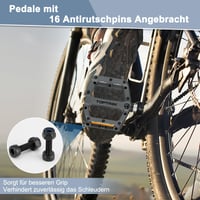 toptrek Kerékpár Pedál StVZO Reflektorral, Nylon Kompozit Lapos Pedál, 3 Csapágyas Csúszásmentes MTB Pedál, 9/16 Colos, Szürke, Trekking/MTB 5