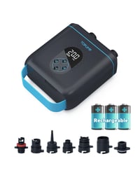 Elektrická pumpa na SUP TOPUMP TPS260 20PSI, nabíjateľná, automatické vypnutie, 2-stupňové nafukovanie/vyfukovanie, nabíjanie typu C, paddleboard 1