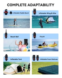 Elektrická pumpa na SUP TOPUMP TPS260 20PSI, nabíjateľná, automatické vypnutie, 2-stupňové nafukovanie/vyfukovanie, nabíjanie typu C, paddleboard 2