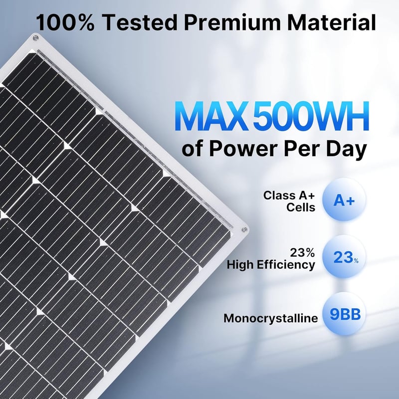 Topunive 100W 12V Monokrisztallín Flexibilis Napelem Lakóautó Csónak Akkumulátor