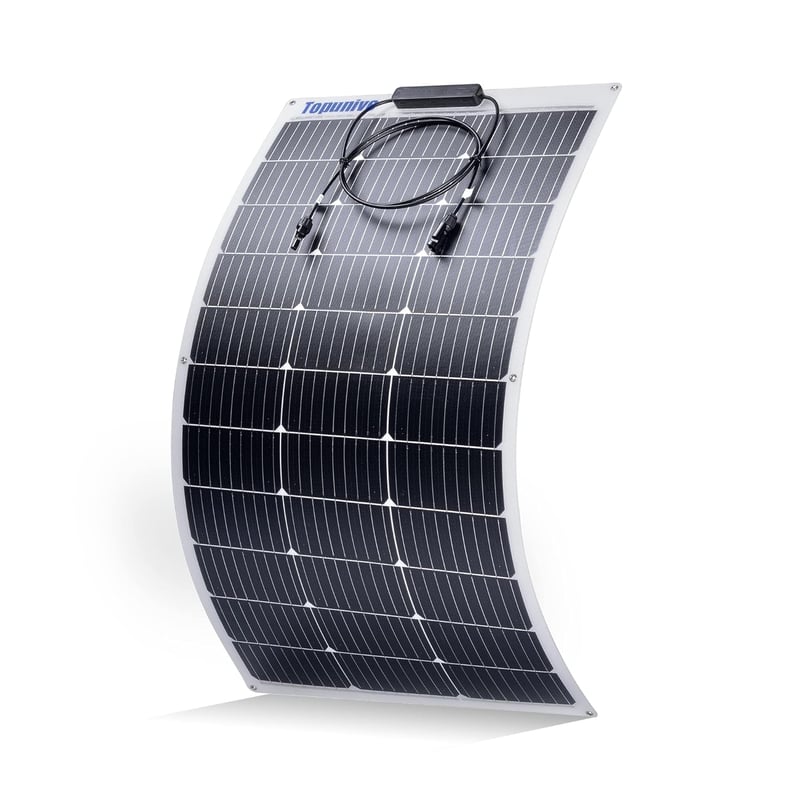 Topunive 100W 12V Monokrisztallín Flexibilis Napelem Lakóautó Csónak Akkumulátor