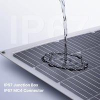 Topunive 100W 12V Monokrisztallín Flexibilis Napelem Lakóautó Csónak Akkumulátor 5