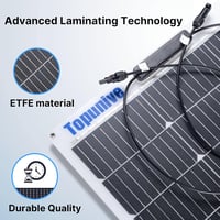 Topunive 100W 12V Monokrisztallín Flexibilis Napelem Lakóautó Csónak Akkumulátor 4